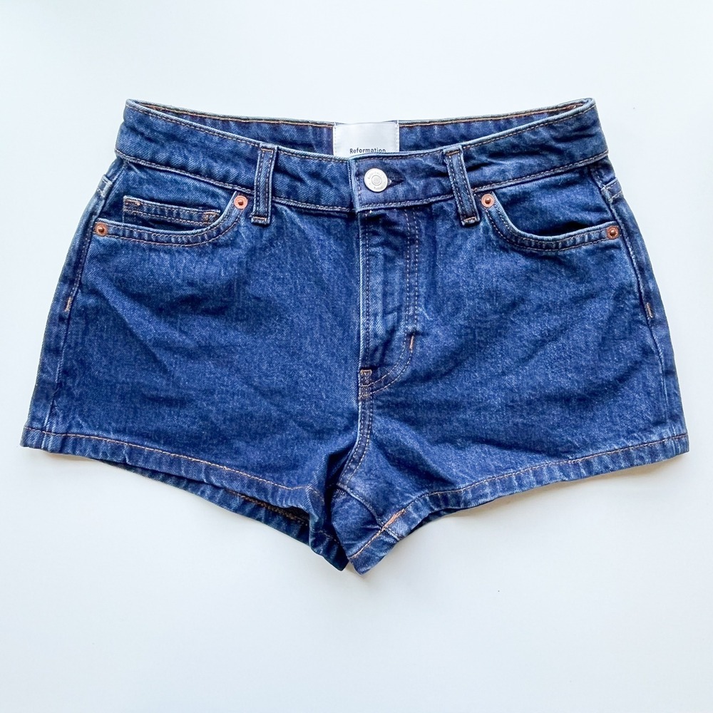 Reformation Annie Stretch Low Rise 2.5" Jean Shorts Womens 23 Seneca